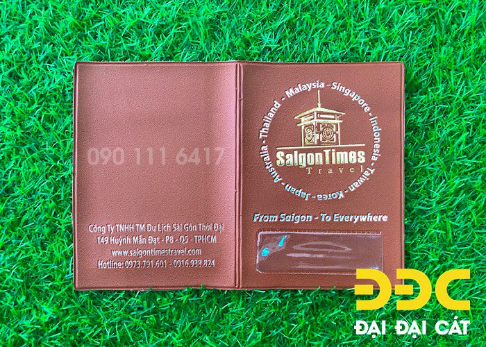 Bao đựng passport dập logo